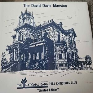 The David Davis Mansion vintage National Bank ChristmasClub trivet BloomingtonIL